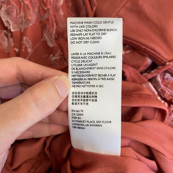 Free People Olivia Velvet Burnout Slip Dress in Dusty Rose Womens Size S - Picture 10 of 10